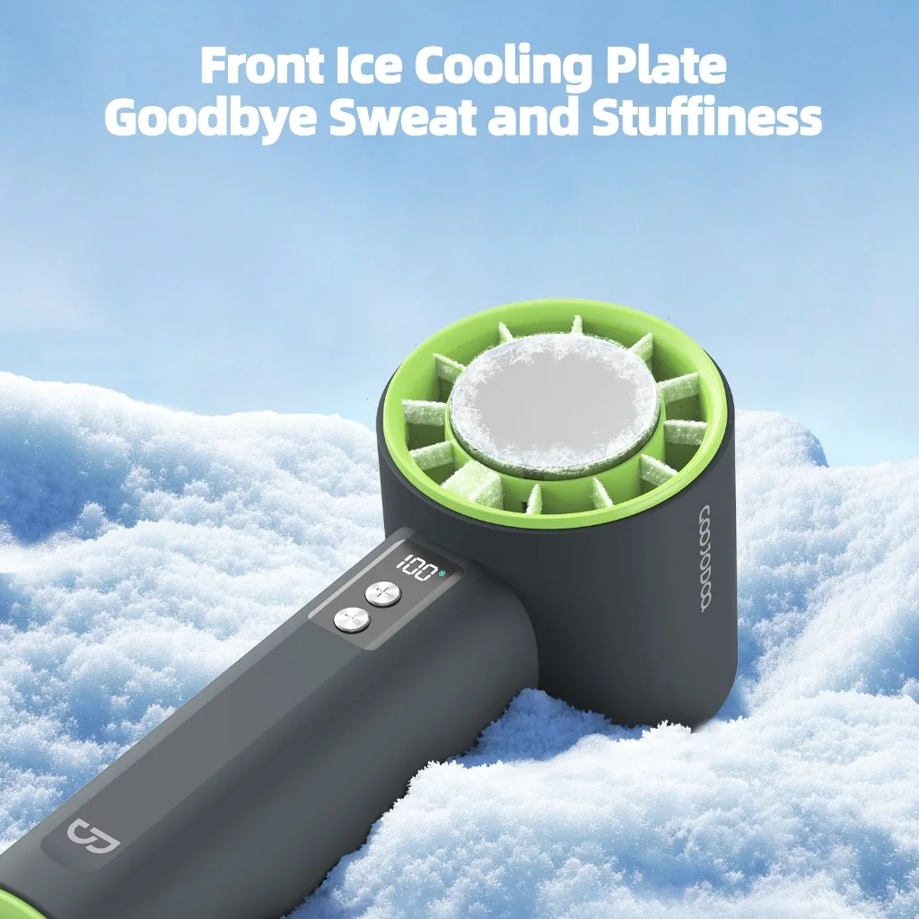GOOJODOQ GFS006 พัดลมพกพาไอเย็น แบตในตัว 4000mAh ปรับลม 100 ระดับ ชาร์จ Type-C