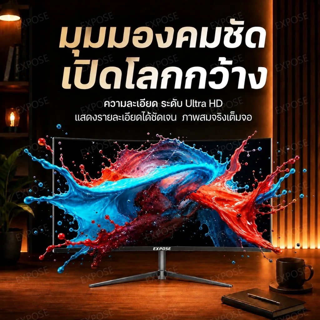 Expose จอมอนิเตอร์ Gaming จอคอม IPS Full HD 1ms มีให้เลือกหลายขนาด พอร์ต HDMI