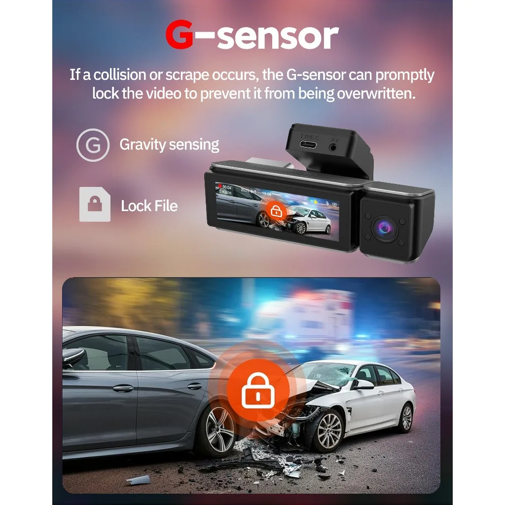 Carlover S18 กล้องติดรถยนต์ 3 ช่อง 4K+2K+2K WiFi Night Vision G-Sensor ติดตั้งเนียน