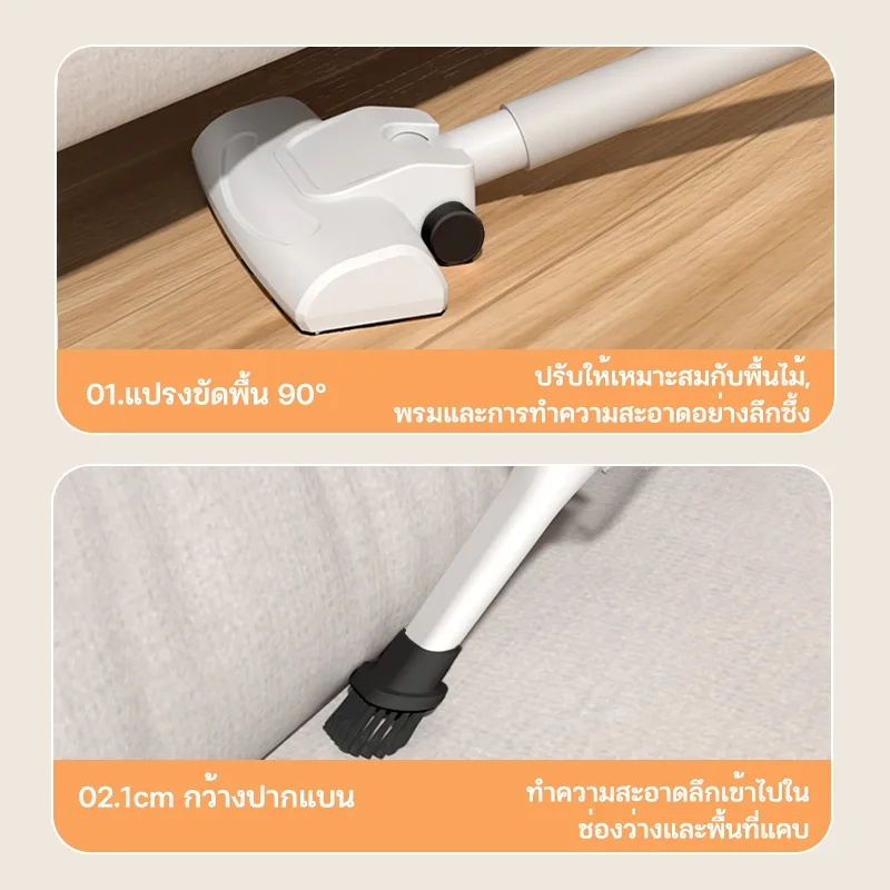 MEIYIJIA เครื่องดูดฝุ่นไร้สาย แบบมือถือ ถังเก็บฝุ่น 0.7L ชาร์จ USB พร้อมหัวแปรงหลายแบบ