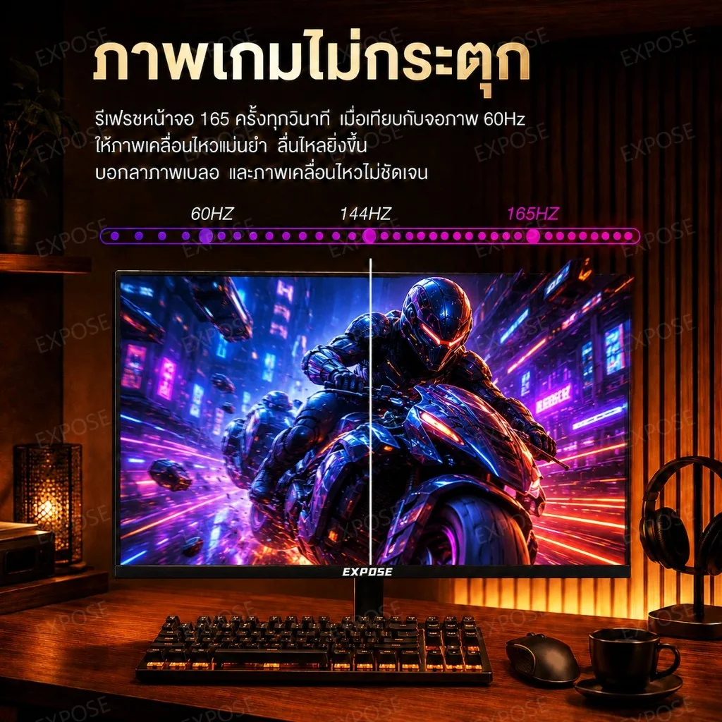 Expose จอมอนิเตอร์ Gaming จอคอม IPS Full HD 1ms มีให้เลือกหลายขนาด พอร์ต HDMI