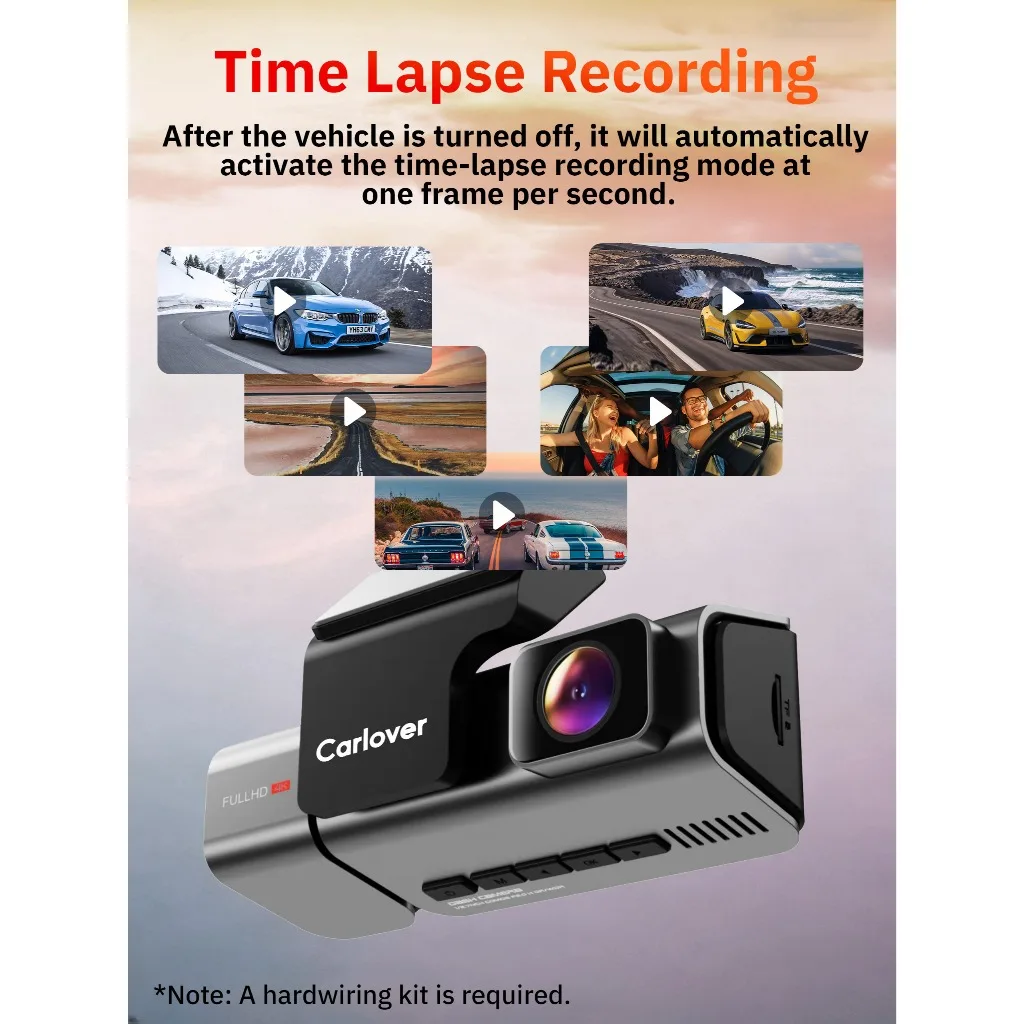 Carlover S18 กล้องติดรถยนต์ 3 ช่อง 4K+2K+2K WiFi Night Vision G-Sensor ติดตั้งเนียน