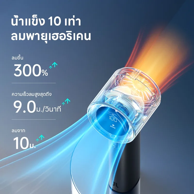 JisuLife Pro1s FA53 พัดลมพกพาไร้ใบมีด ปรับได้ 100 ระดับ แบต 5000mAh ใช้งานได้ 15 ชม.