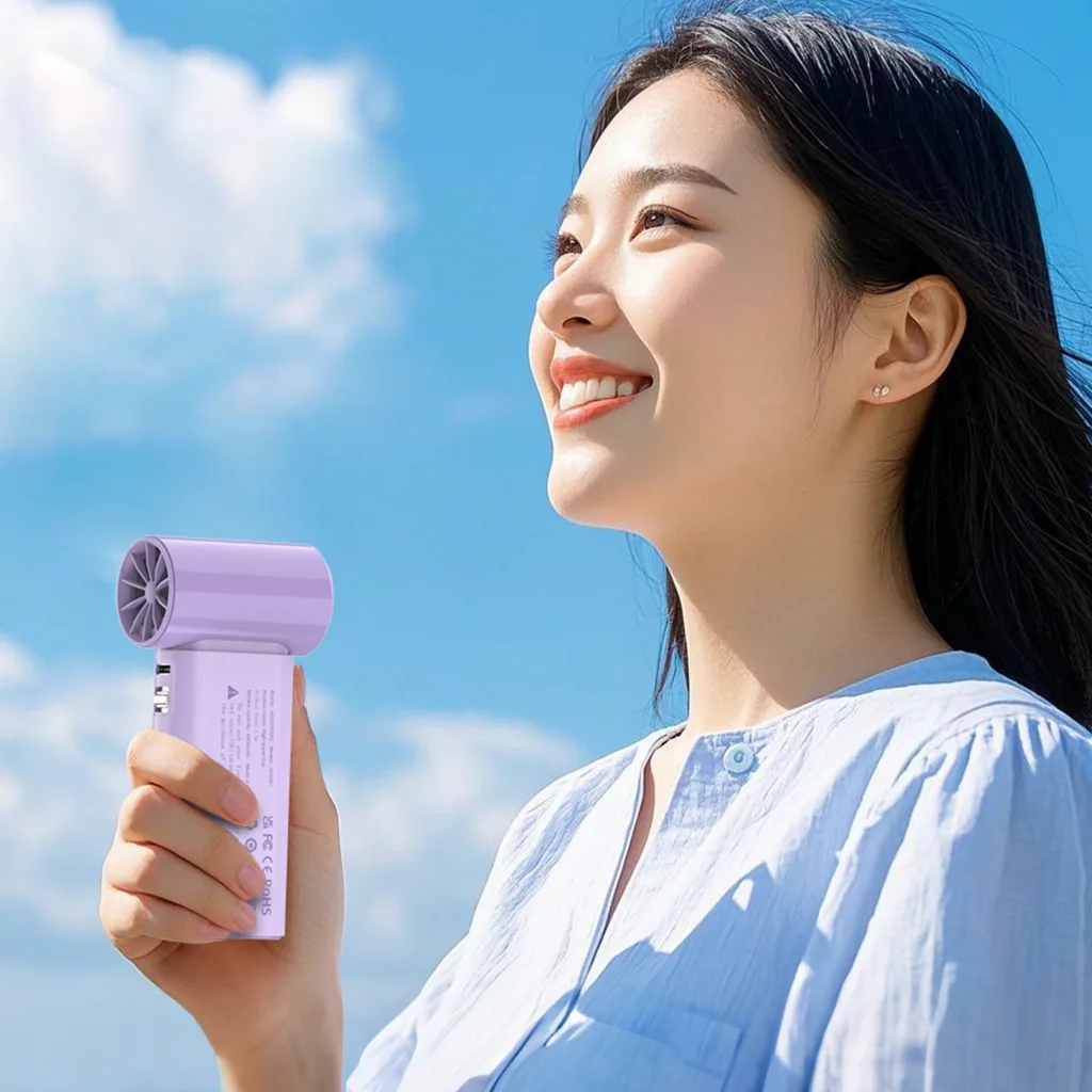 GOOJODOQ Gfs007 พัดลมพกพา Mini แบตในตัว 4000mAh ปรับได้ 100 ระดับ จอ LED Type-C